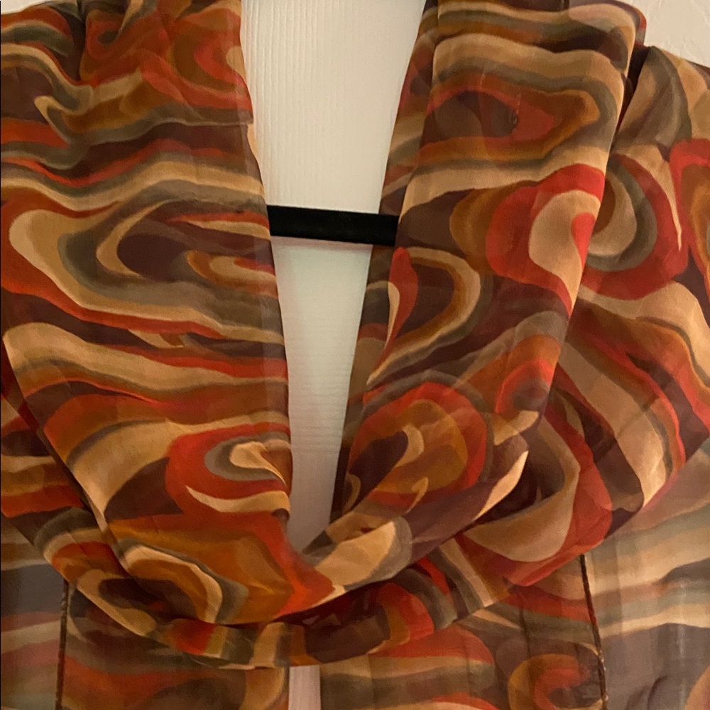 Swirled Pattern Sheer Scarf - Picture 2 of 5